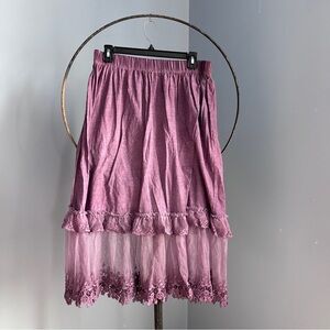 Jaded Gypsy Elegant Purple Lace Hem Skirt